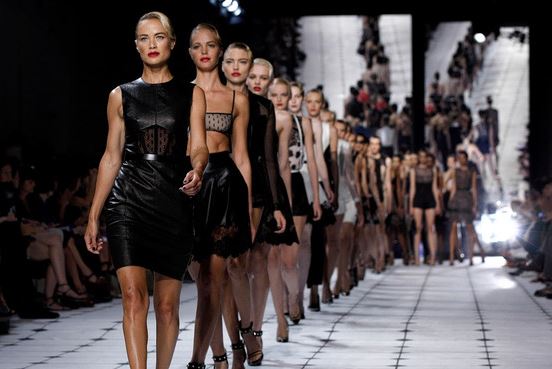 models walking on the runway in New York