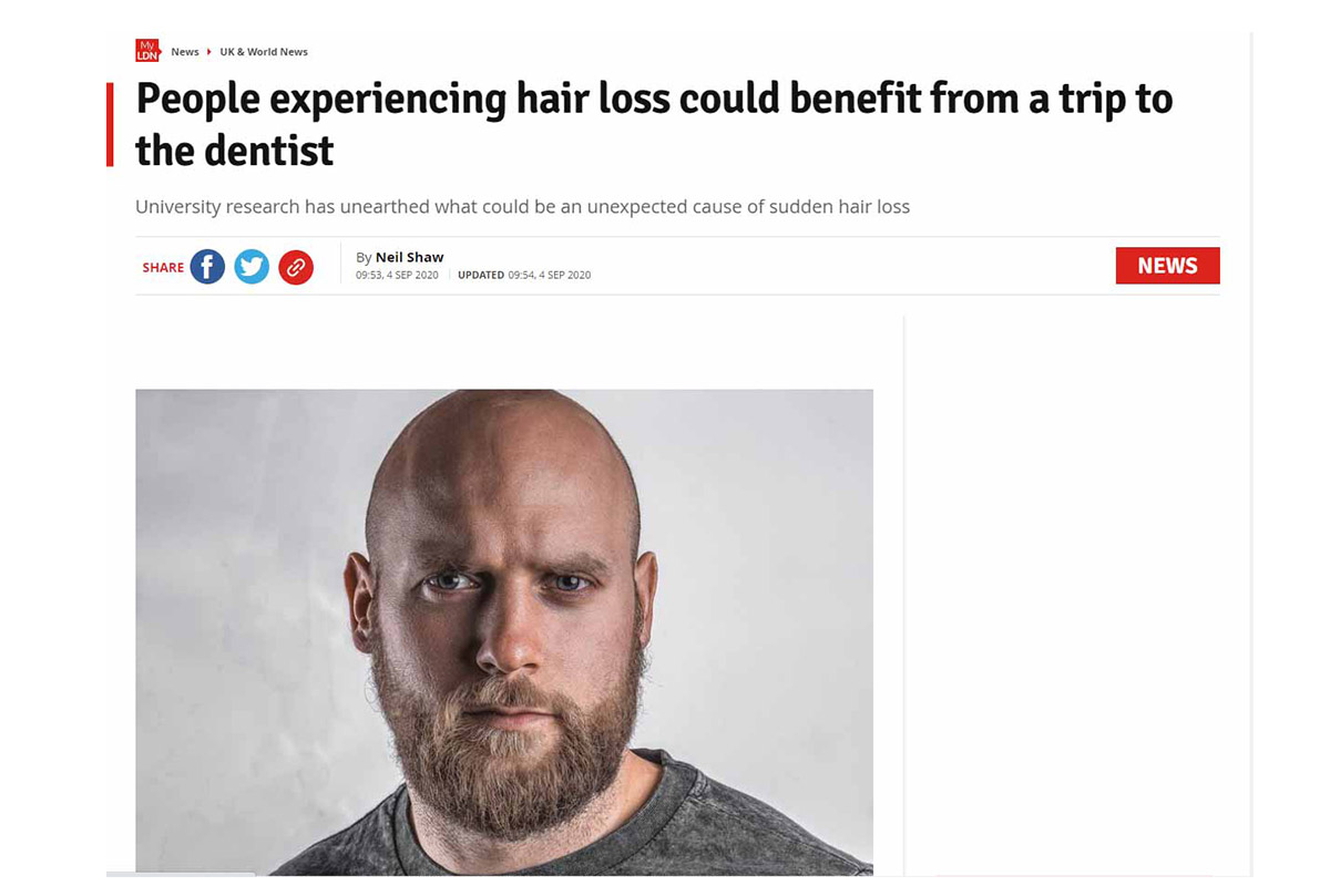 People experiencing hair loss could benefit from a trip to the dentist