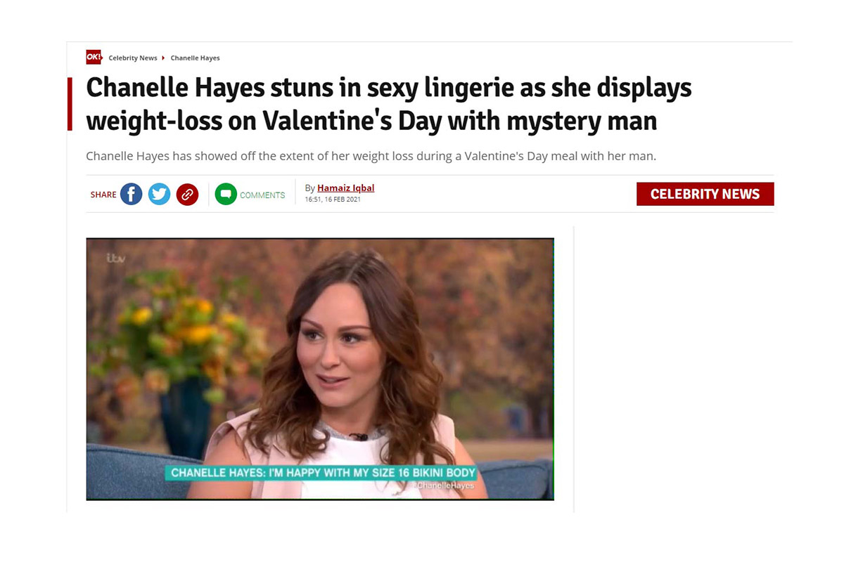Chanelle Hayes stuns in sexy lingerie as she displays weight-loss on Valentine’s Day with mystery man