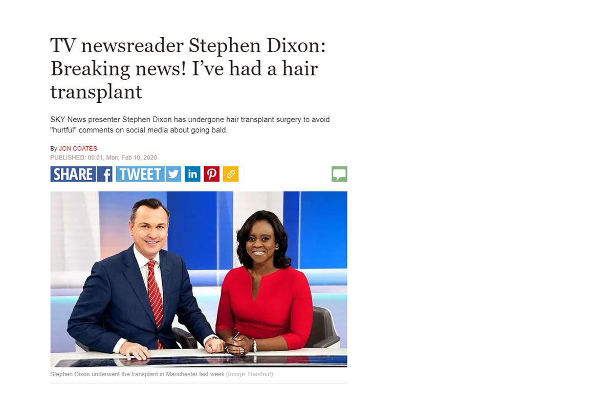 TV newsreader Stephen Dixon: Breaking news! I’ve had a hair transplant