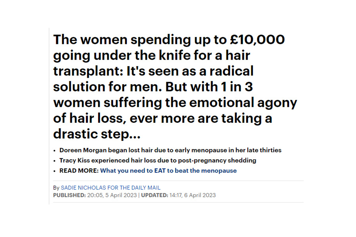The women spending up to £10,000 going under the knife for a hair transplant
