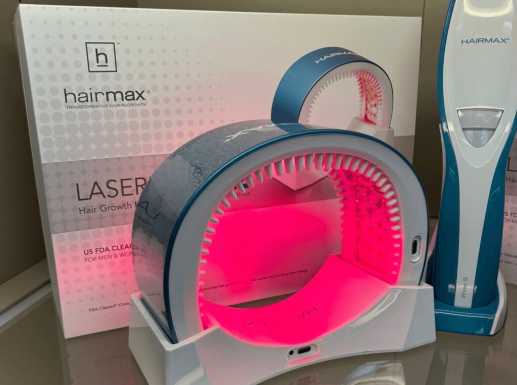 An image of a low laser level therapy device used at the Farjo Hair Institute.